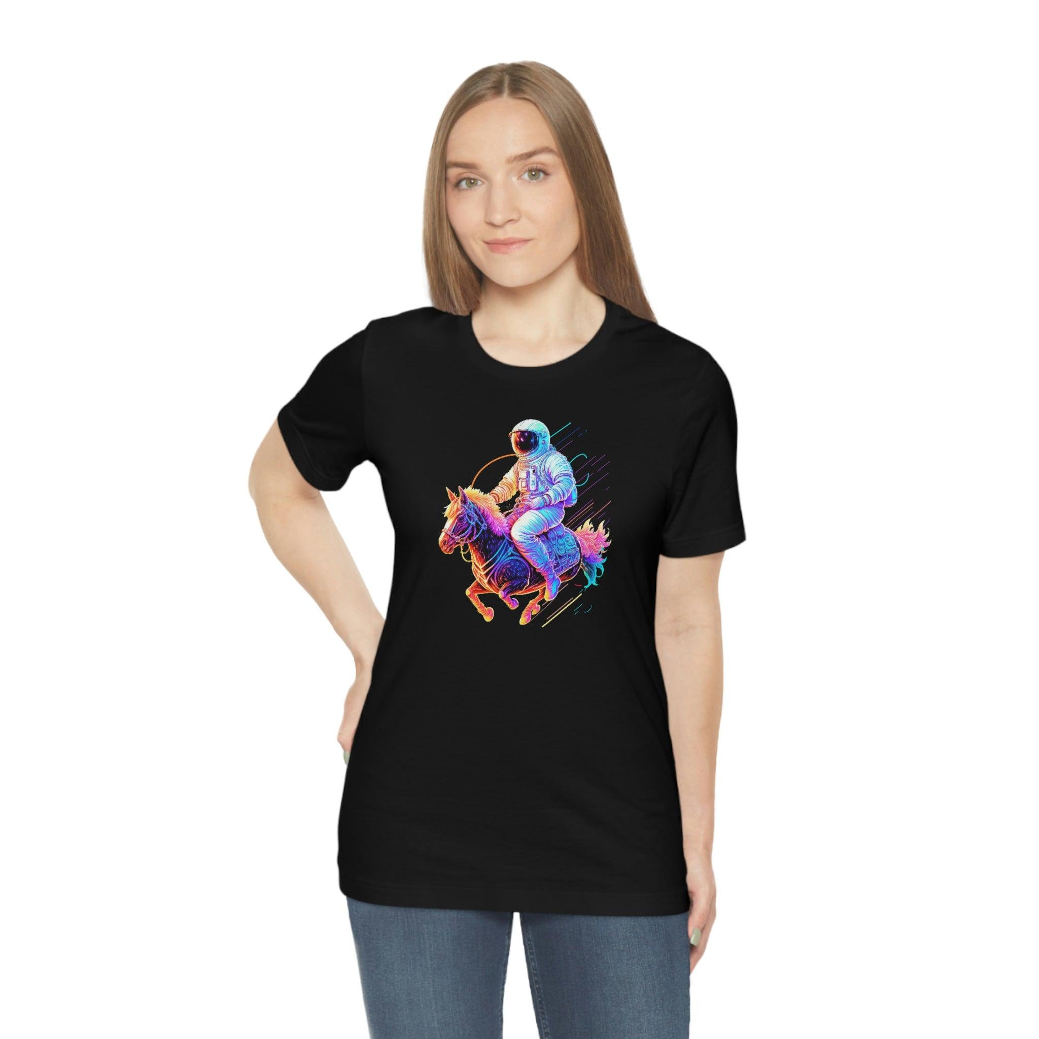 Galactic Pony Express Tee - Featuring an Astronaut Riding a Pony - Swag Nuggets