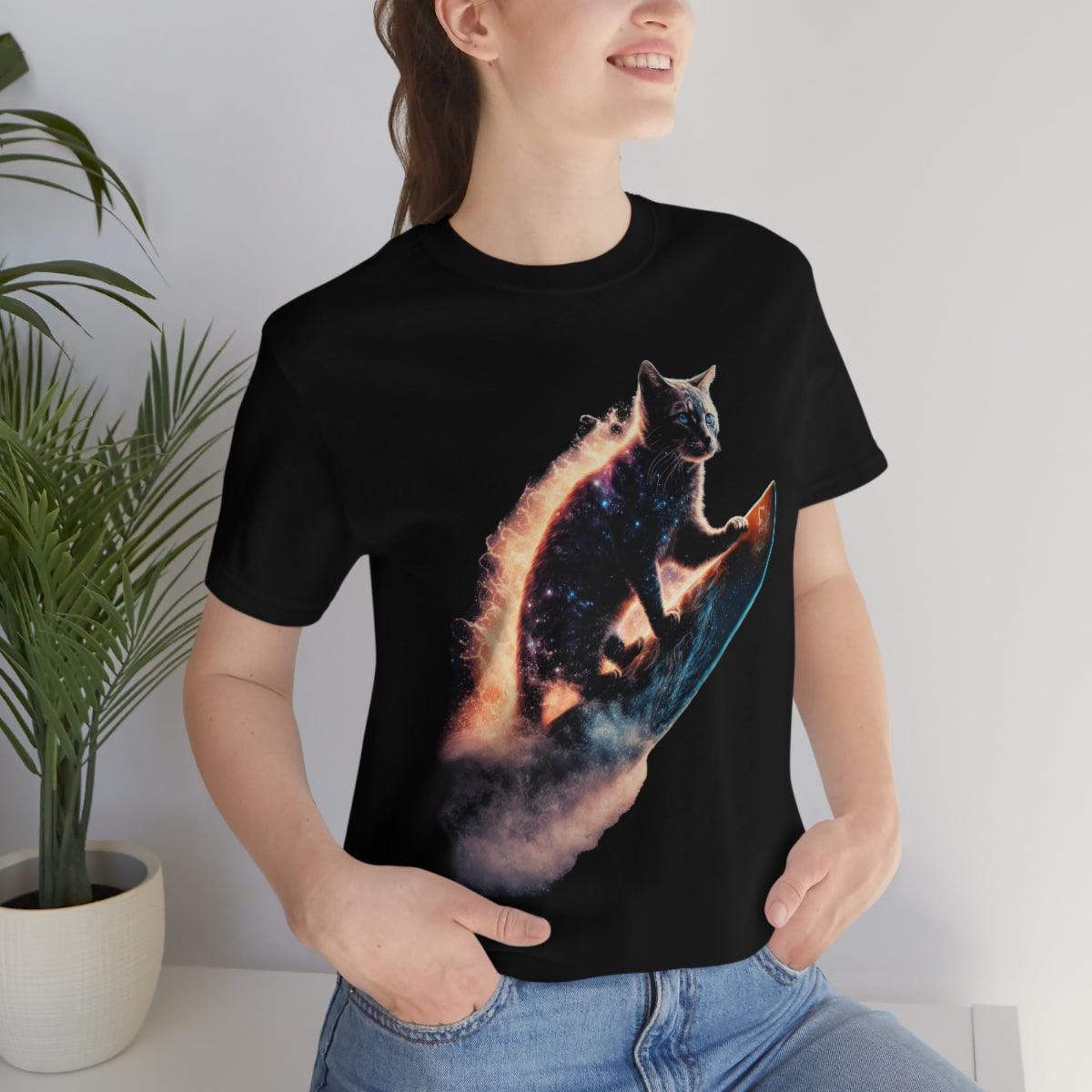 Firestorm Surfer Space Cat Tee - Swag Nuggets