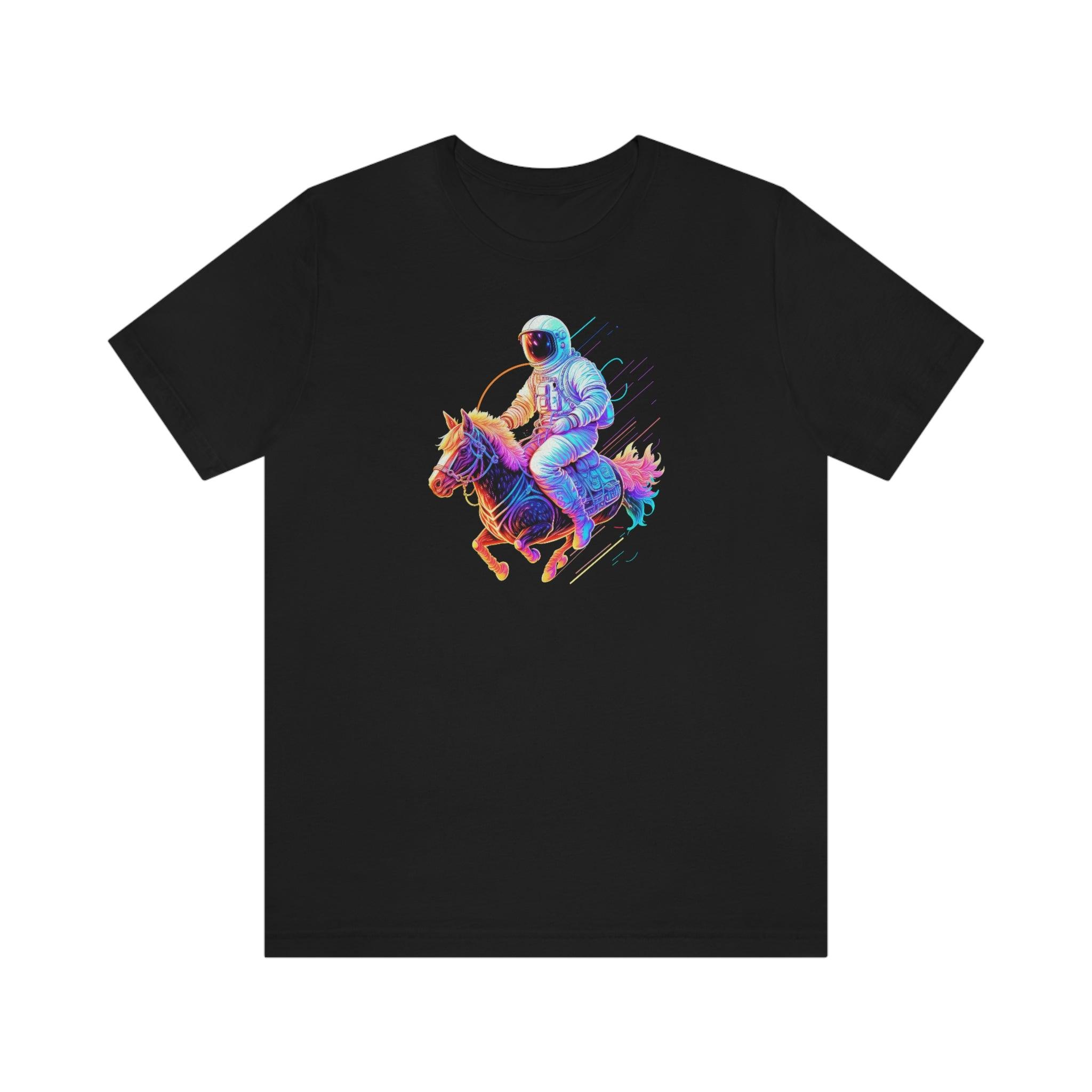 Galactic Pony Express Tee - Featuring an Astronaut Riding a Pony - Swag Nuggets