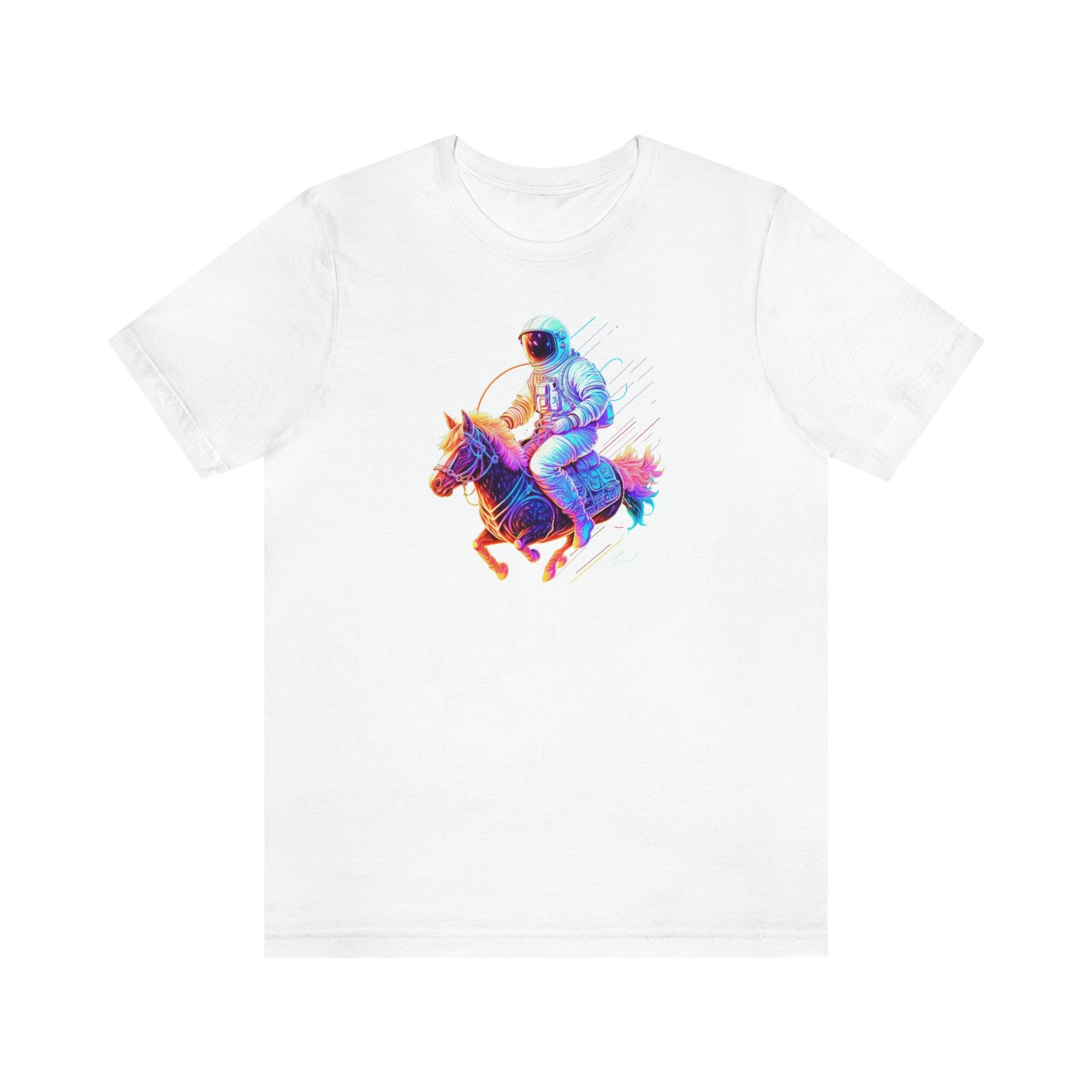 Galactic Pony Express Tee - Featuring an Astronaut Riding a Pony - Swag Nuggets