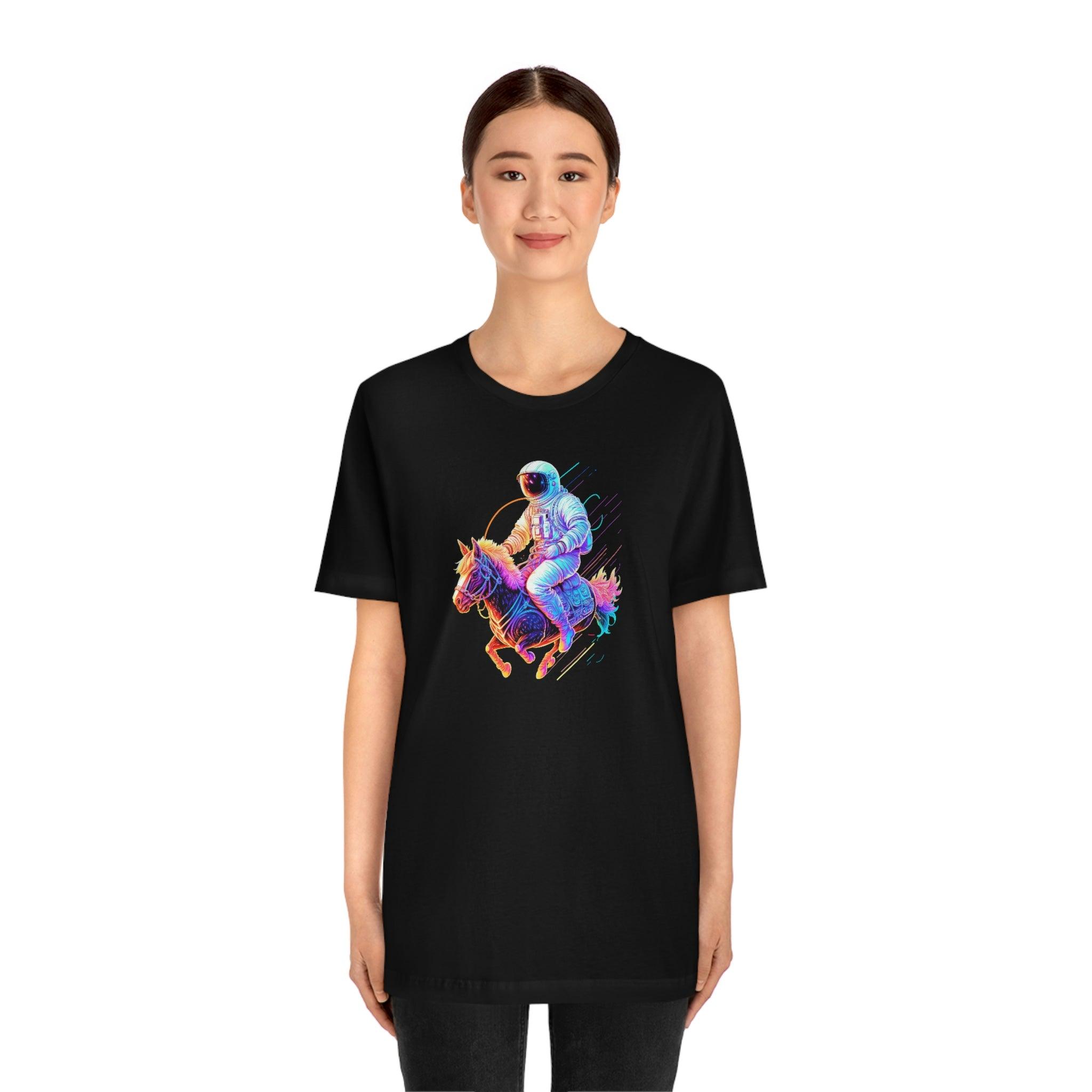 Galactic Pony Express Tee - Featuring an Astronaut Riding a Pony - Swag Nuggets