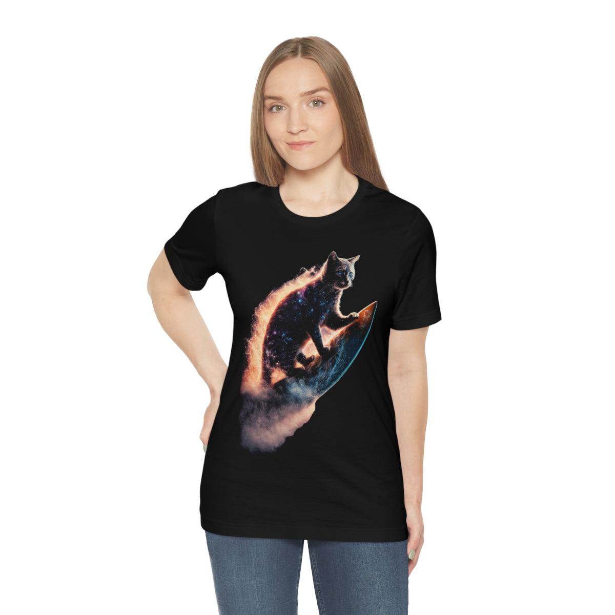 Firestorm Surfer Space Cat Tee - Swag Nuggets