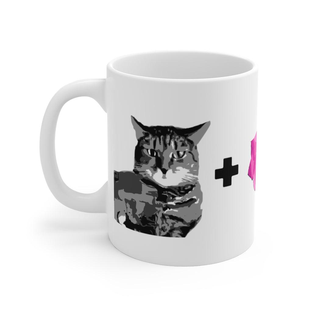 Cat Plus Flower Mug 11oz - Swag Nuggets