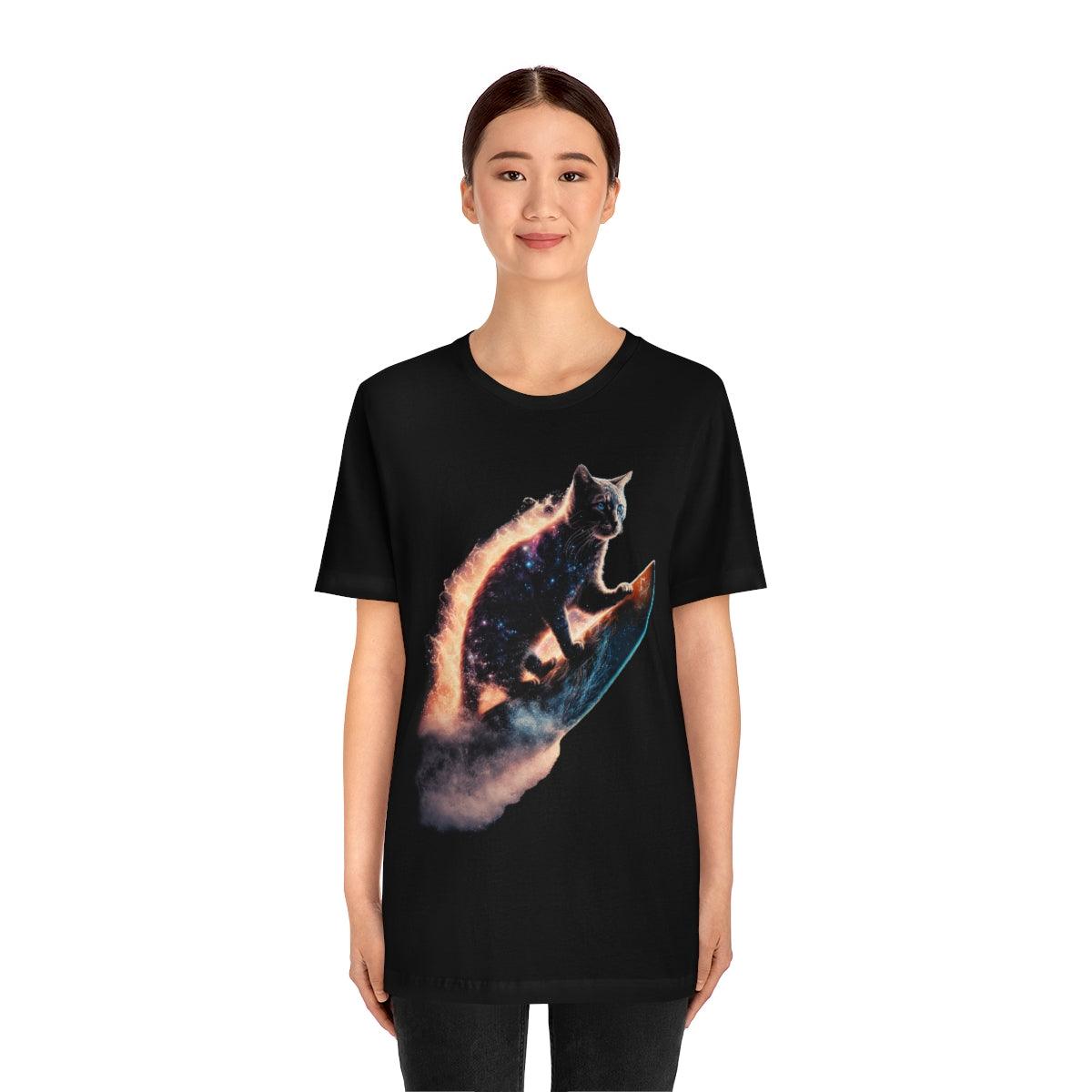 Firestorm Surfer Space Cat Tee - Swag Nuggets