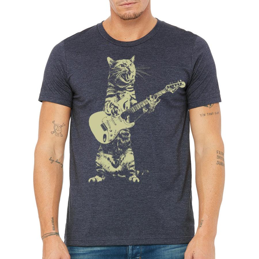 Cat Playing Guitar Tee - Swag Nuggets