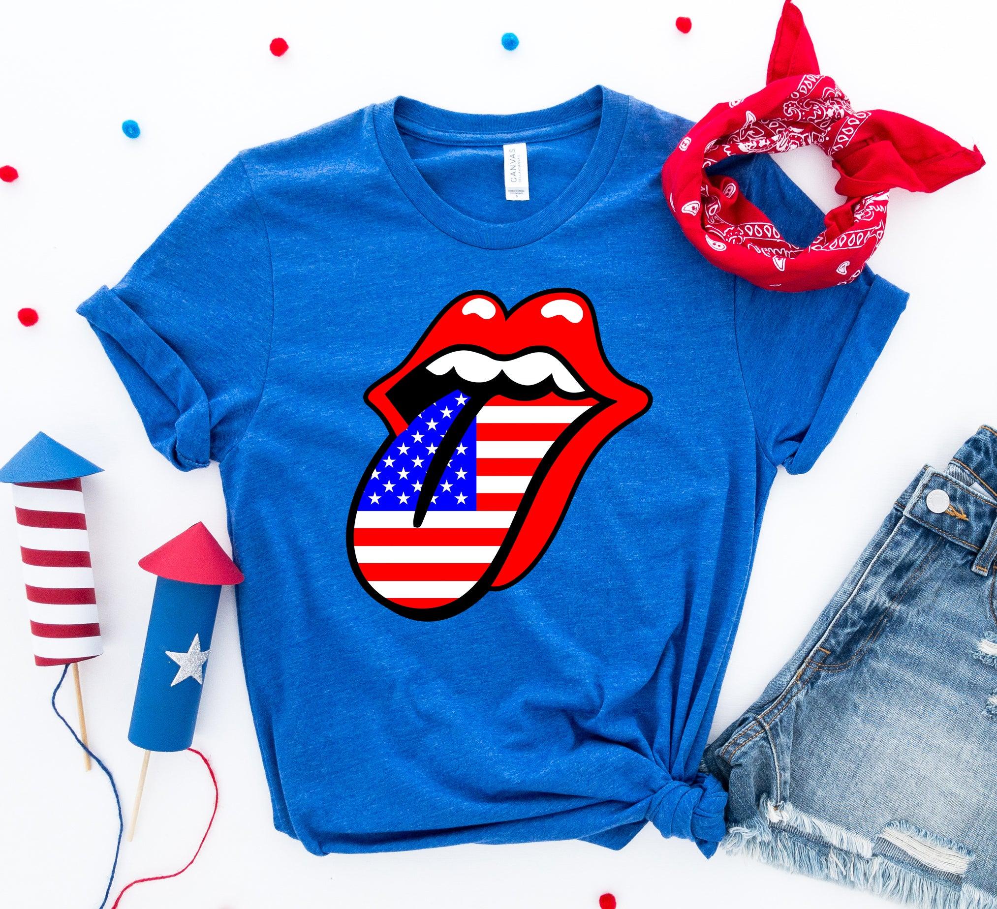 USA Lips 4th of July T-shirt - Swag Nuggets