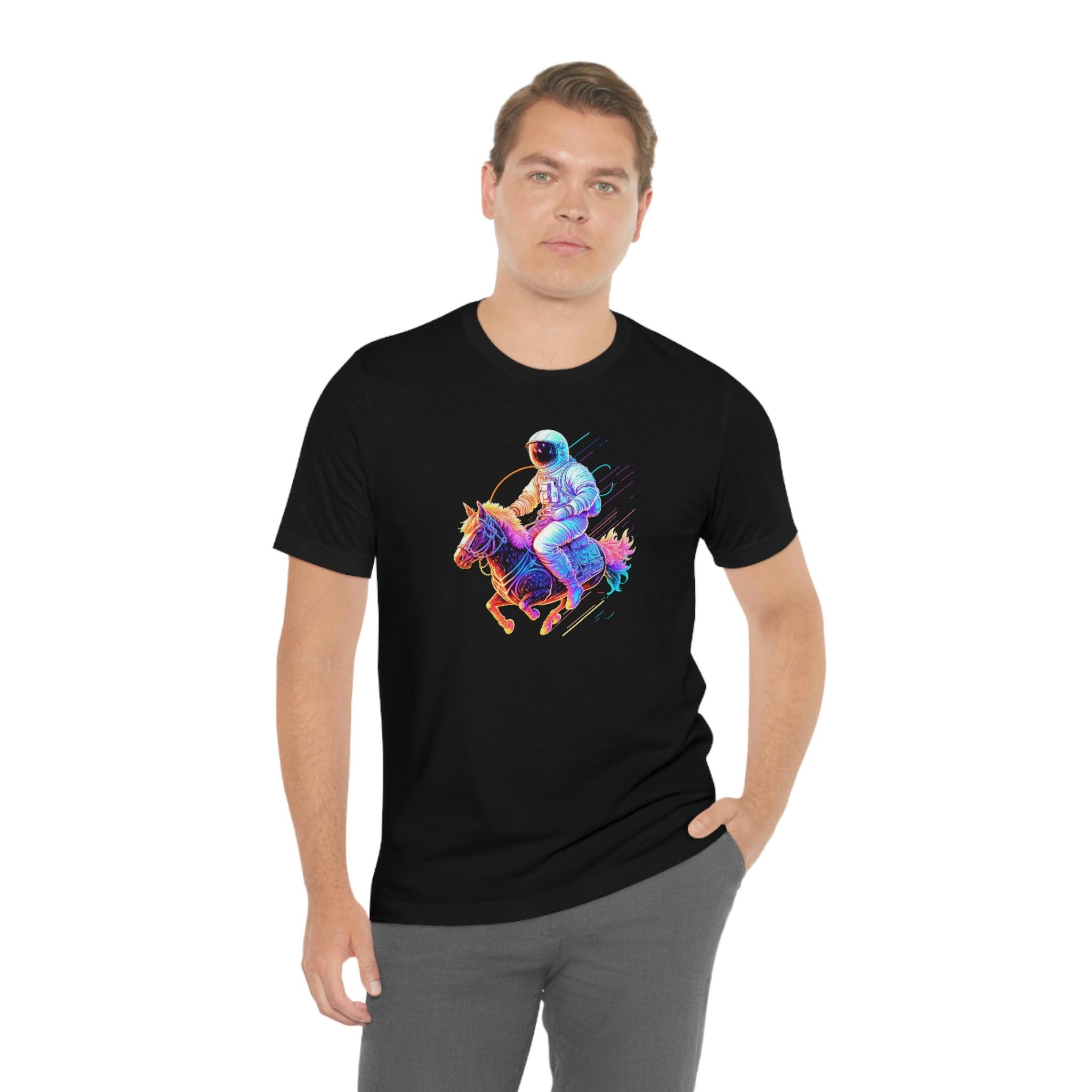 Galactic Pony Express Tee - Featuring an Astronaut Riding a Pony - Swag Nuggets